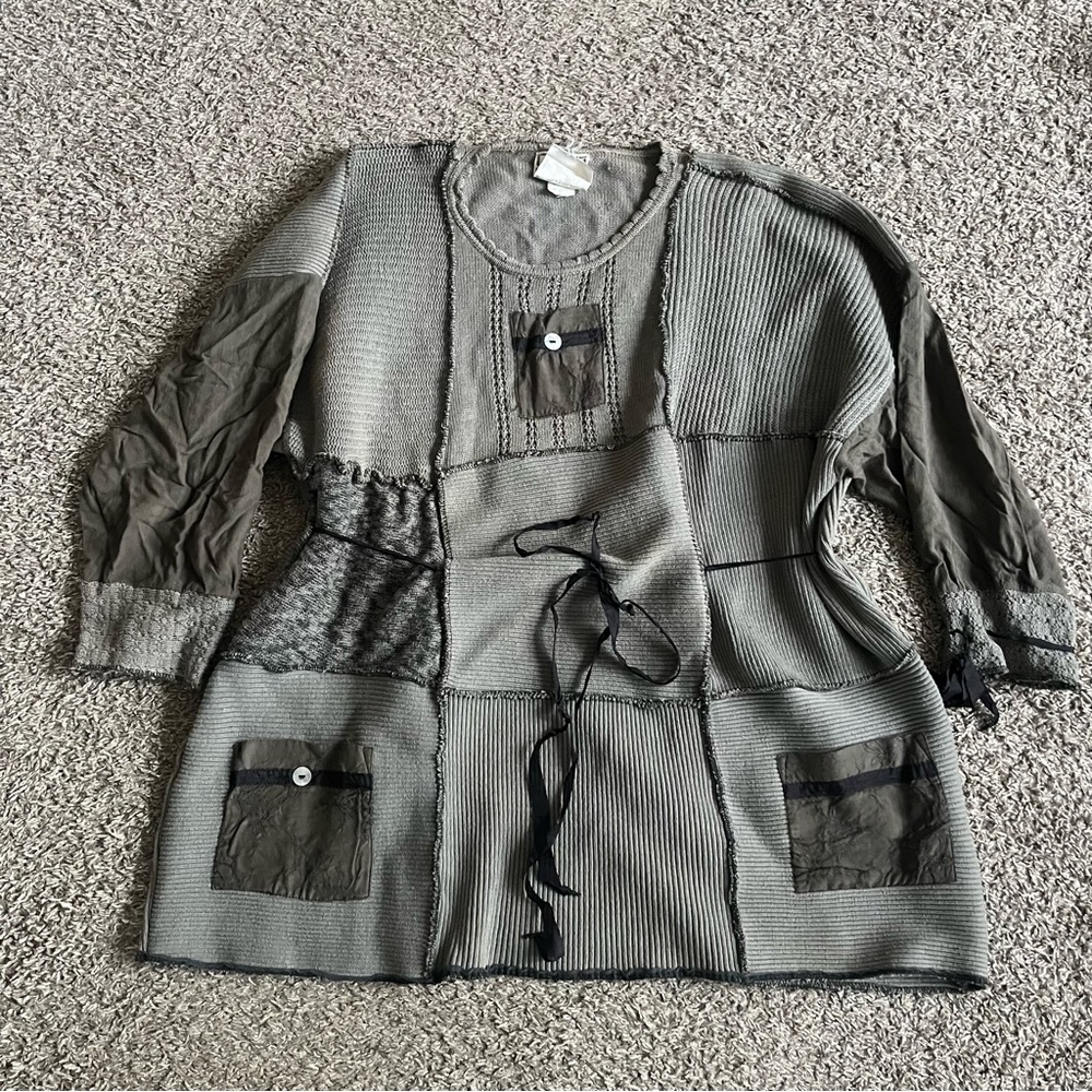 Jackie Loves John Patchwork Sweater Whimsigoth Ar… - image 1